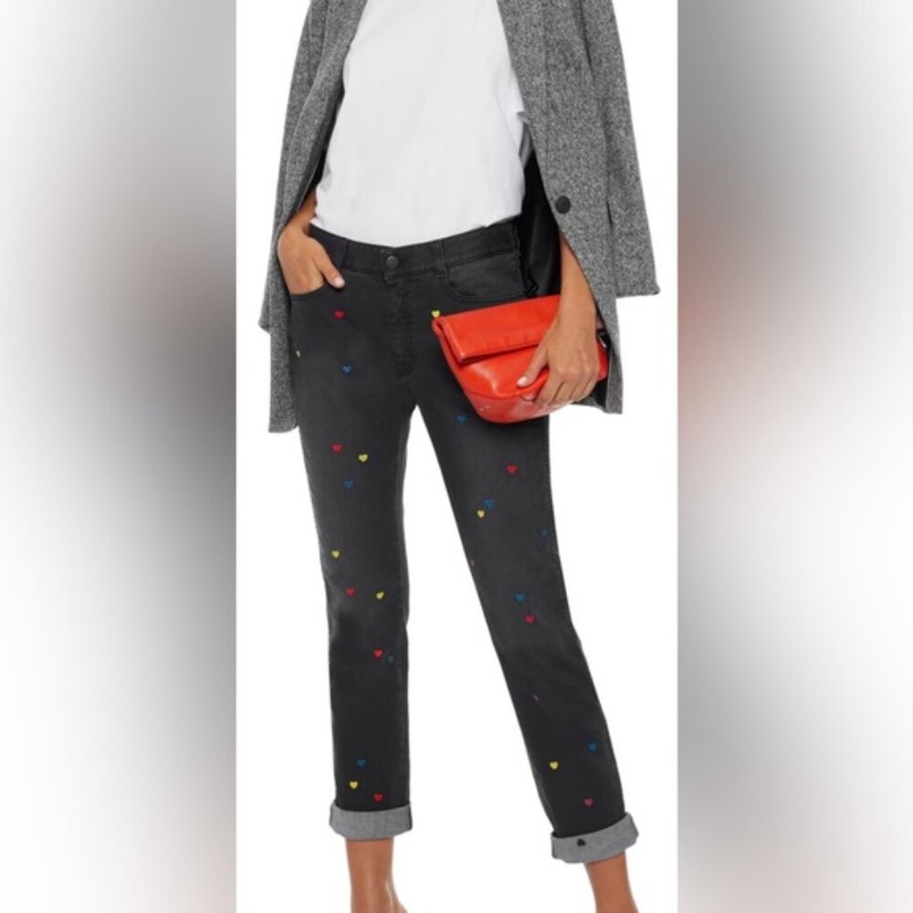 Stella McCartney The Skinny Boyfriend embroidered mid rise slim leg jeans - Picture 1 of 10